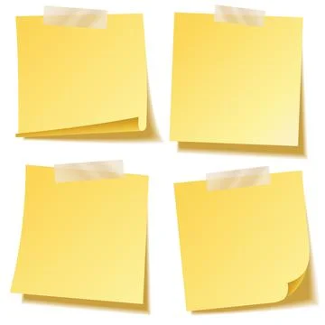 Sticky note with shadow isolated on transparent background. Yellow paper Stock Illustration