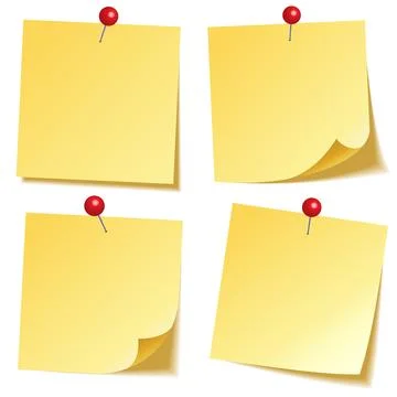 Sticky note with shadow isolated on transparent background. Yellow paper Illustrazione stock