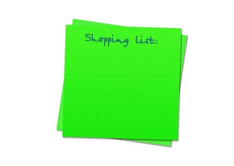 Sticky note shopping list Stock Photos