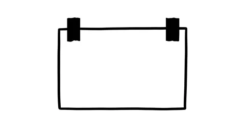 Sticky note sign with tape, hand drawn doodle animation on a white background Stock Footage 267265204