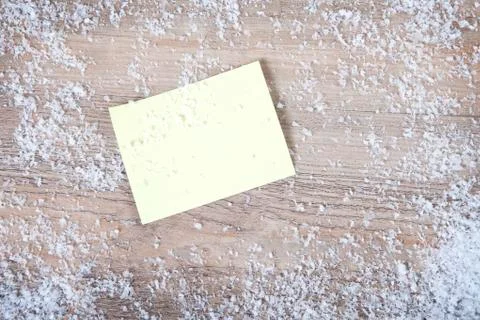 Sticky note with snow background Stock Photos