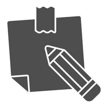 Sticky note solid icon. Paper sticker vector illustration isolated on white Stock Illustration