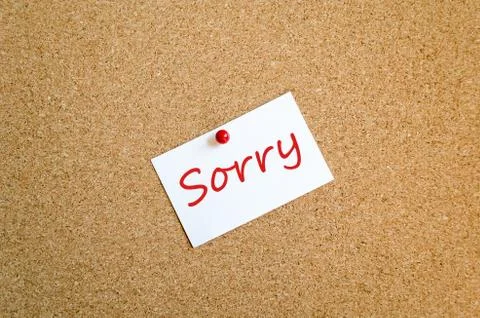 Sticky Note Sorry Concept Stock Photos