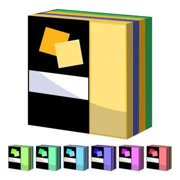 Sticky note sticker cartoon vector graphic sign Stock Illustration