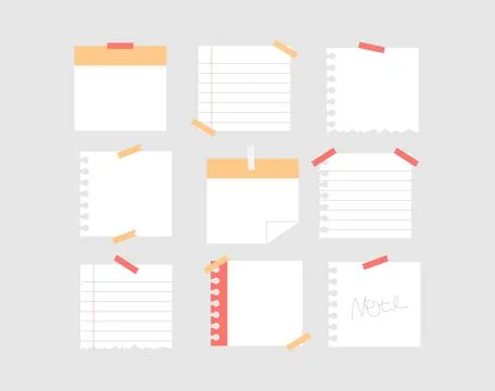 Sticky note tape vector set Stock Illustration