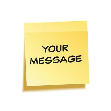 Sticky note with text and shadow isolated on transparent background set. Yellow Stock Illustration
