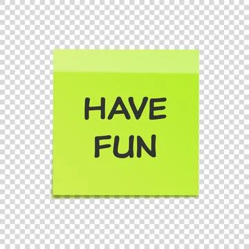 Sticky note with text and shadow isolated on transparent background set. Green Stock Illustration