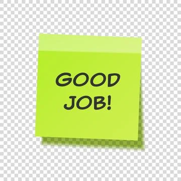 Sticky note with text and shadow isolated on transparent background set. Green Stock Illustration