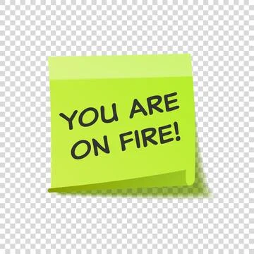 Sticky note with text and shadow isolated on transparent background set. Green Stock Illustration