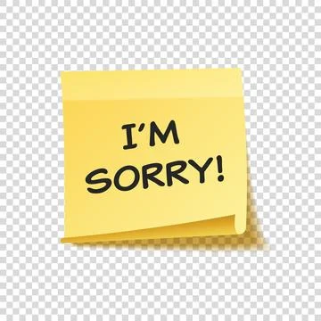 Sticky note with text and shadow isolated on transparent background set. Yellow Stock Illustration