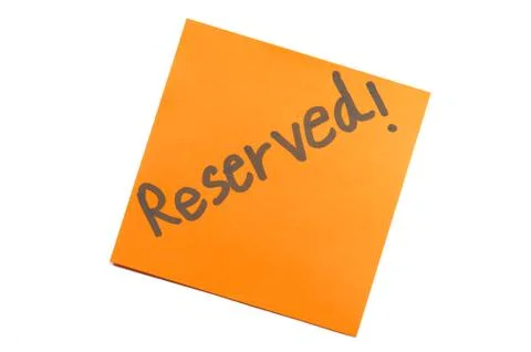 Sticky note with text "reserved" Stock Photos