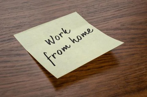 Sticky note with the text Work from home 스톡 사진
