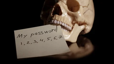 Sticky note with weak password. Stock Footage 257489252