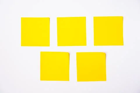 Sticky notes against white background Stock Photos