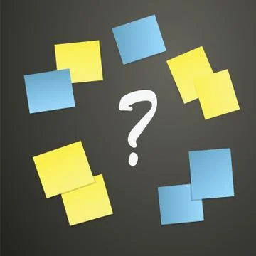 Sticky notes and Question mark Stock Illustration