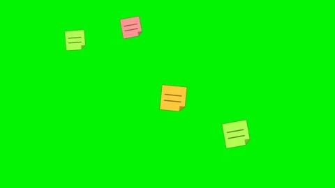 Sticky notes appearing on green screen overlay 4K Vídeo Stock 337063012