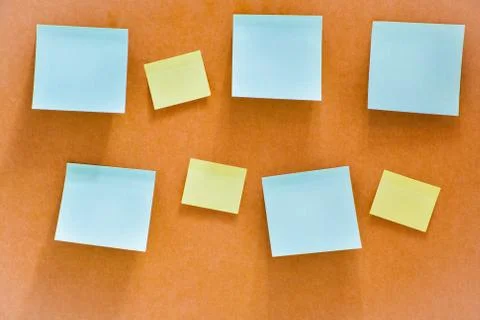 Sticky notes on billboard Stock Photos