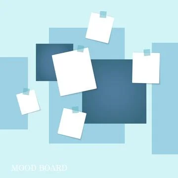 Sticky notes, blue and white pastel mood board イラスト素材