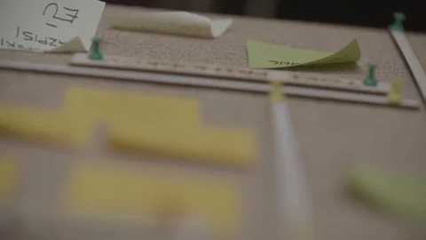 Sticky notes on a board Video stock 92314082