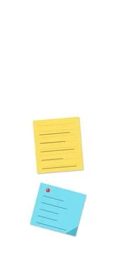 Sticky notes calendar and reminder planner on yellow and blue Stock Illustration