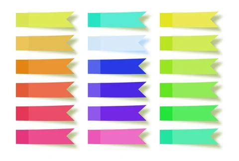 Sticky notes. collection of colorful vector sticky notes, transparent shadows イラスト素材