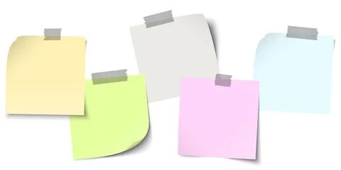 Sticky notes with colored adhesive tape Stock Illustration