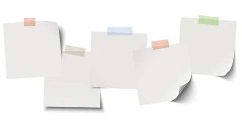Sticky notes with colored adhesive tape Stock Illustration