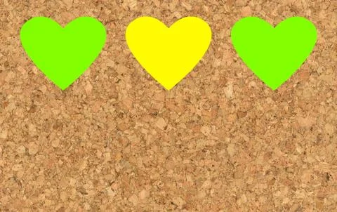 Sticky notes on a cork board Stock Photos