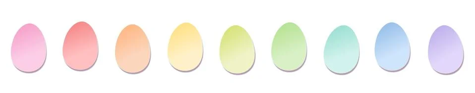 Sticky Notes Easter Eggs Rainbow Colored Line Stock Illustration