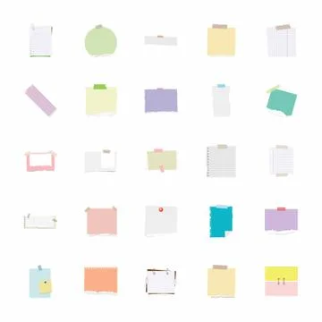 Sticky Notes Flat Vectors Pack Stockillustratie