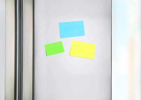 Sticky notes on the fridge Stock Photos