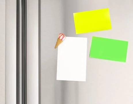 Sticky notes on the fridge Stock Photos