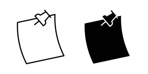 Sticky notes icon in black and white. vector icon pack for websites Stock Illustration