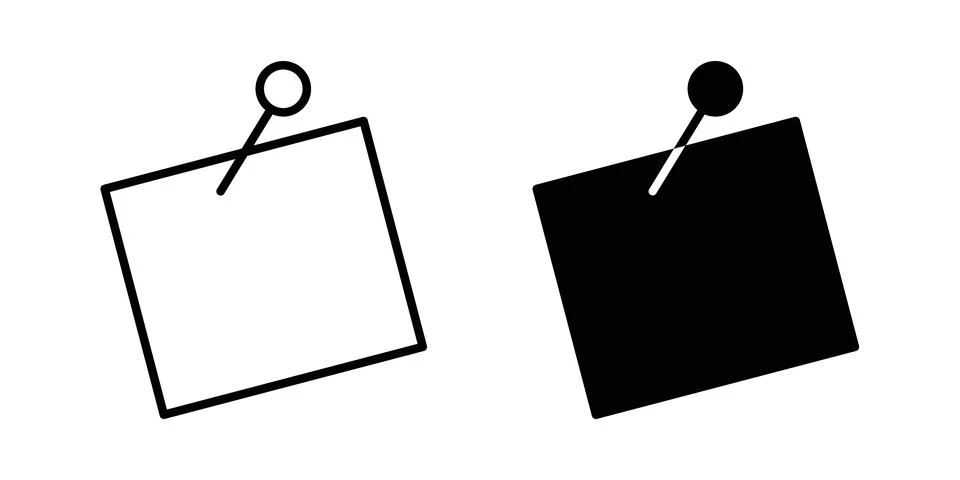 Sticky notes icon design. Illustration icons in linear and clipart pack Stock Illustration