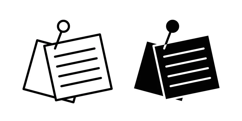 Sticky notes icon design. Simple Vector illustrations.. Stock Illustration