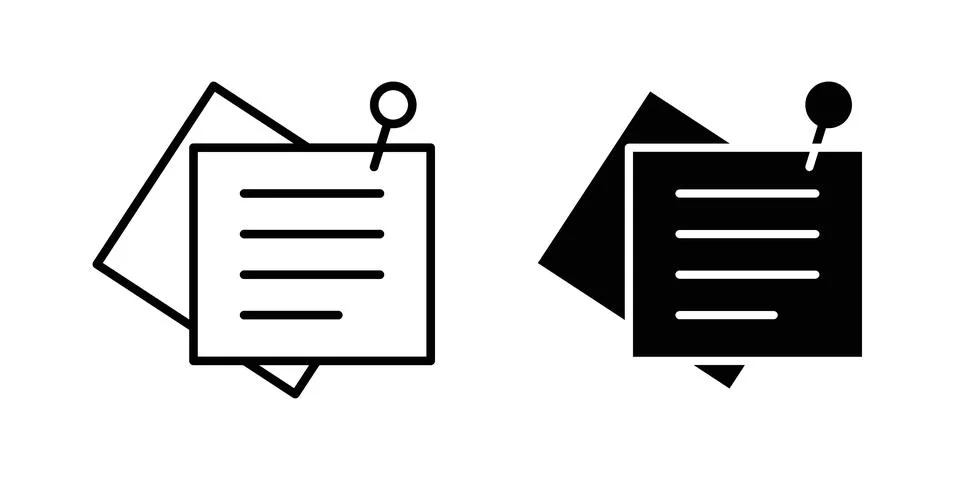 Sticky notes icon illustration vector, icon set for apps Stock Illustration