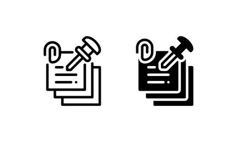 Sticky Notes icon. With outline and glyph or solid style Illustrazione stock