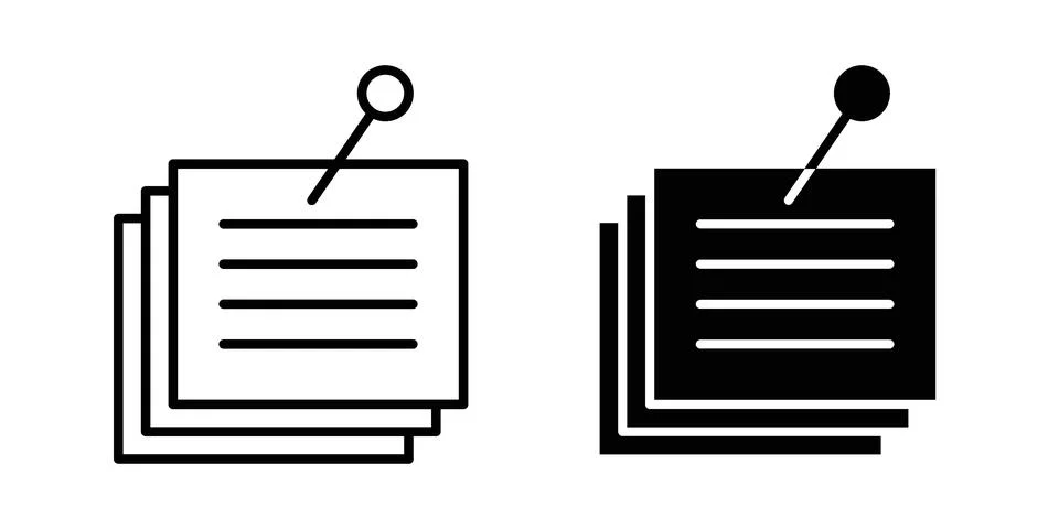 Sticky notes icon set, collection of vector icons Stock Illustration