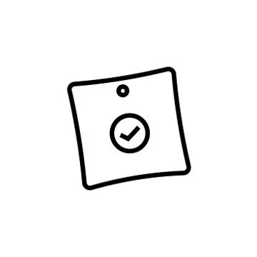 Sticky Notes Icon, Vector Illustration,User Interface Outline Stock Illustration