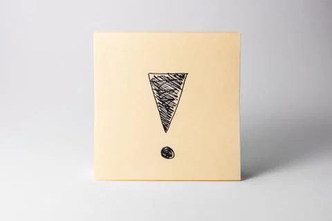 Sticky Notes Notepad Yellow Square White Background Office Supply Exclamati.. Stock Photos