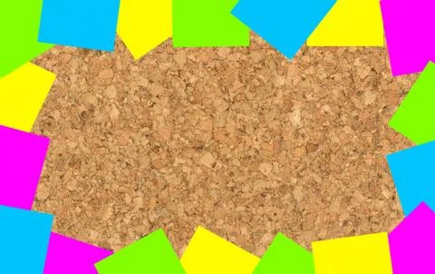 Sticky notes on a noticeboard Stock Photos