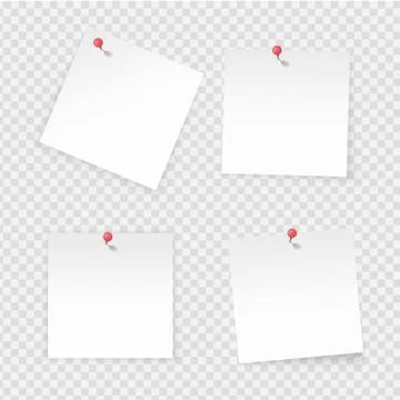 Sticky notes. Paper stick notes isolated on transparent background. Empty Stock Illustration