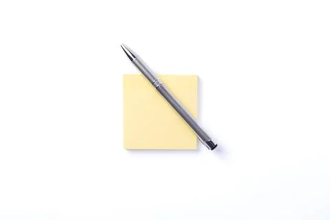 Sticky notes with pen on whitebackground Stock Photos