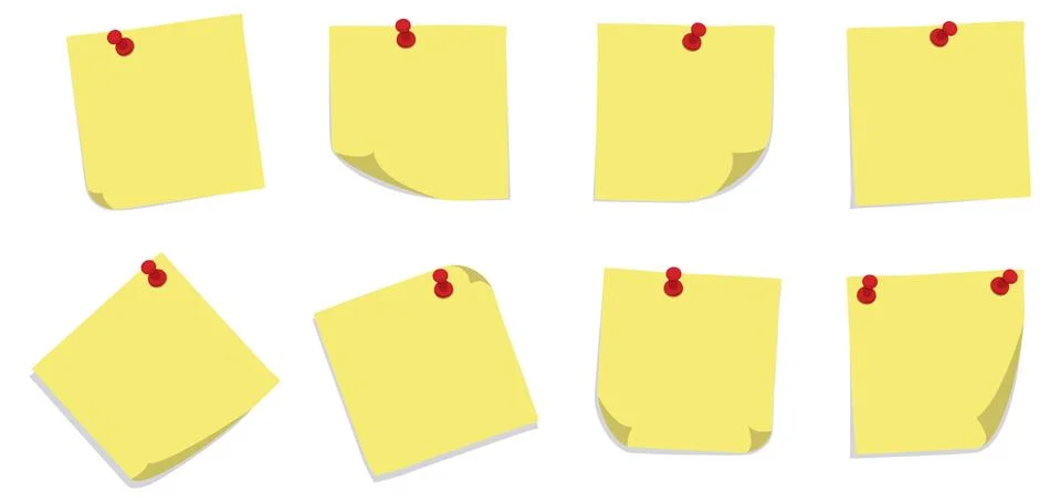 Sticky Notes with PIns Stock Photos