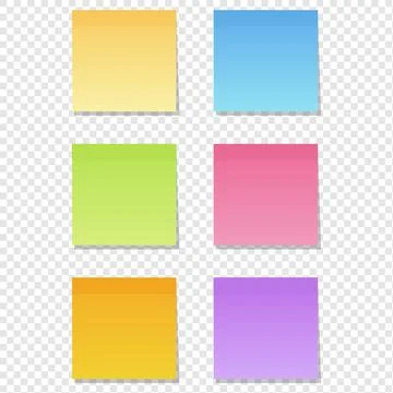 Sticky notes in realistic style. different colors vector illustration Stock Illustration