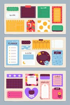 Sticky notes set Illustrazione stock
