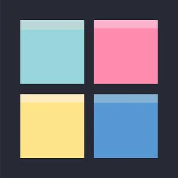 Sticky Notes. Set of yellow sticky notes vector illustration. Multicolor post Illustrazione stock