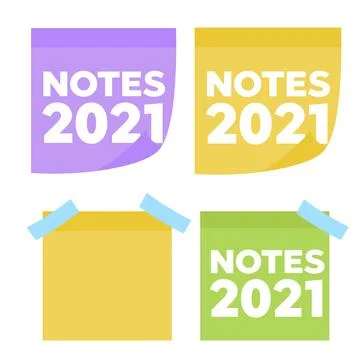 Sticky Notes. Set of yellow sticky notes vector illustration. Multicolor post Illustrazione stock