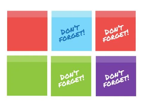 Sticky notes vector set. Memo paper sticker banner Stock Illustration