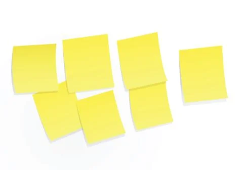 Sticky notes on white board Stock Illustration
